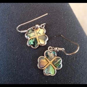 Pierced four leaf clover earrings